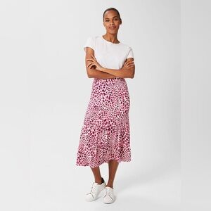 Hobbs London Cici Skirt color: ECRU RASPBERRY size 4